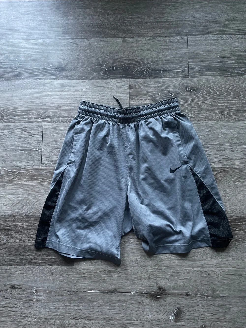 Nike Light Gray Athletic Shorts with Black Panels